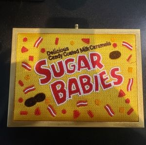 Alice and Olivia gold Darla clutch with dust bag